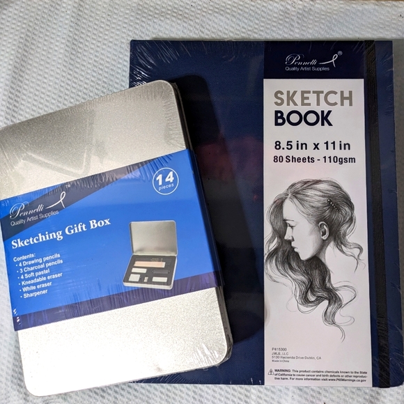 Pennelli Graphite Pencil Art Sketch Gift Box Set 14 Pc + Sketch Book NEW Sealed - Picture 2 of 14